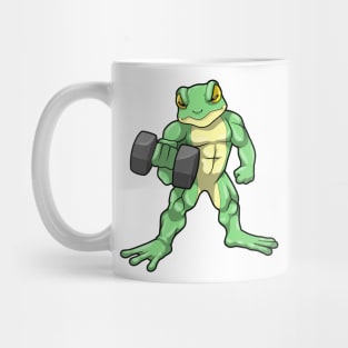 Frog at Bodybuilding with Dumbbell Mug